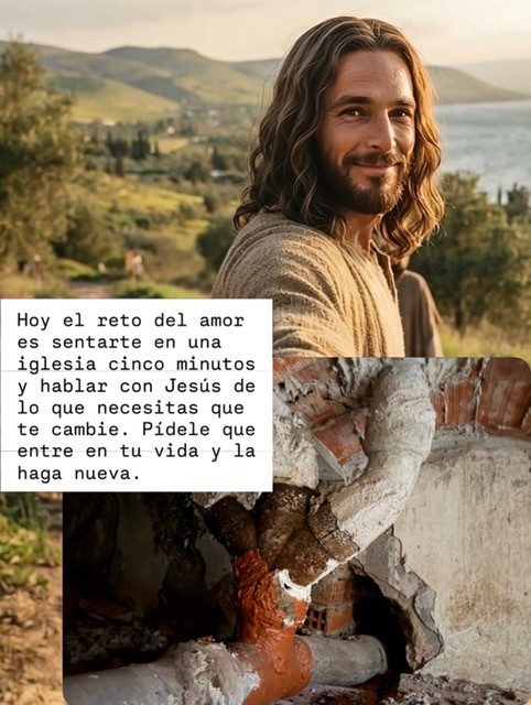 Hoy el reto del amor es sentarte en una iglesia cinco minutos y hablar con Jesús de lo que necesitas que te cambie